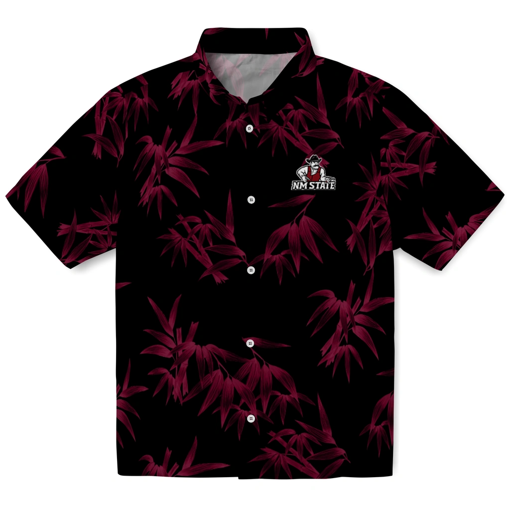 New Mexico State Aggies Hawaiian Shirt - Bamboo Branches new mexico state aggies bamboo branches crimson black hawaiian shirts best selling