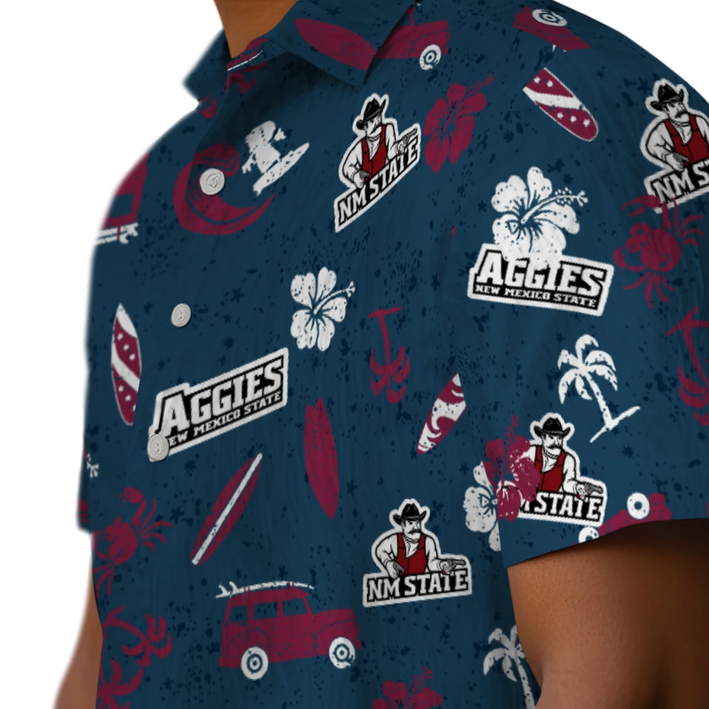 New Mexico State Aggies Hawaiian Shirt - Beach Vibe new mexico state aggies beach vibe navy hawaiian shirts trendy