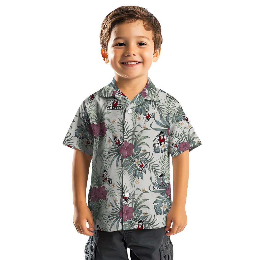 New Mexico State Aggies Hawaiian Shirt - Hibiscus Designs new mexico state aggies hibiscus designs beige hawaiian shirts top rated
