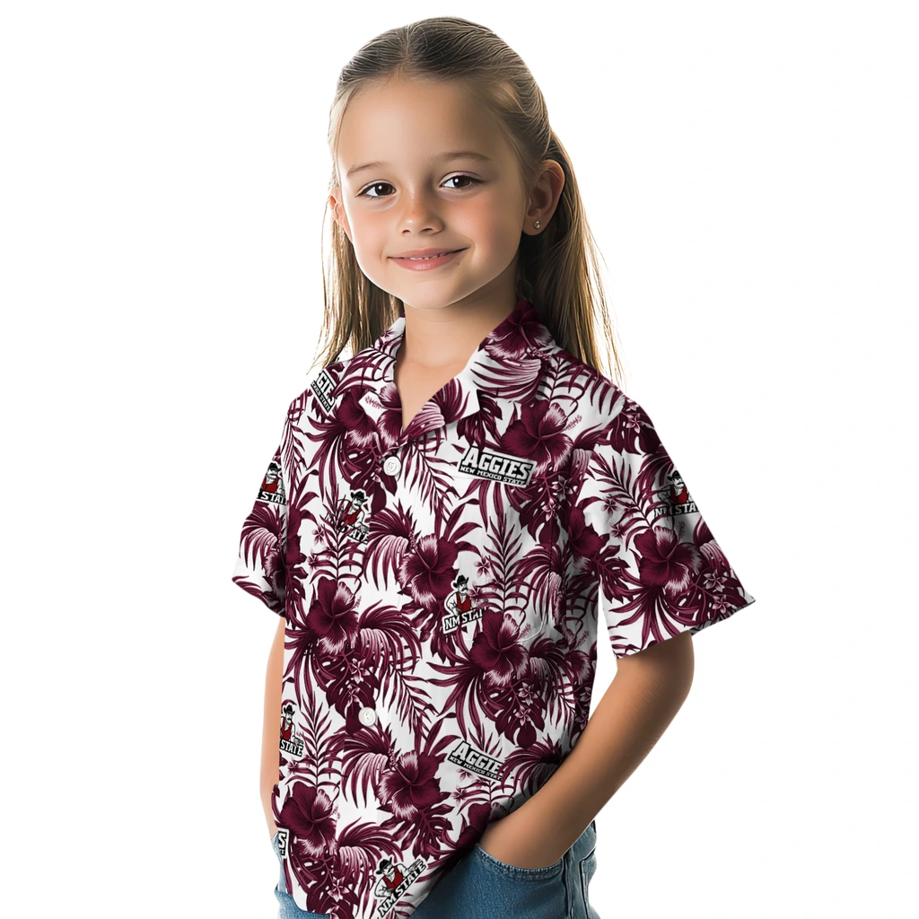 New Mexico State Aggies Hawaiian Shirt - Hibiscus Exotic new mexico state aggies hibiscus exotic crimson hawaiian shirts premium grade