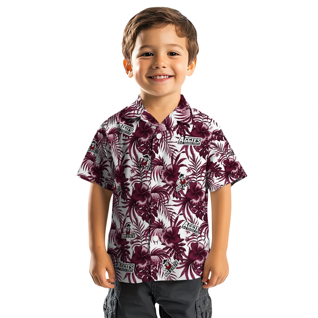 New Mexico State Aggies Hawaiian Shirt - Hibiscus Exotic new mexico state aggies hibiscus exotic crimson hawaiian shirts top rated