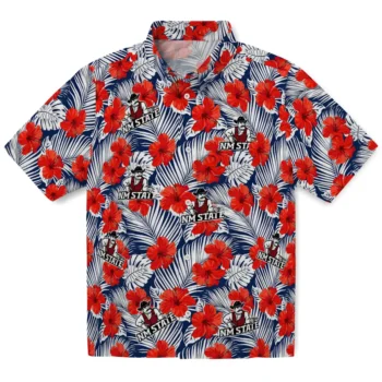 new mexico state aggies hibiscus fiesta red royal blue hawaiian shirts best selling