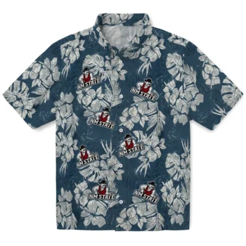 new mexico state aggies hibiscus flowers navy blue hawaiian shirts best selling