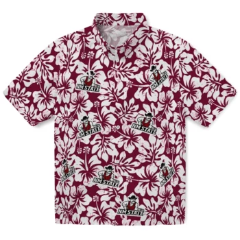 new mexico state aggies hibiscus motif crimson white hawaiian shirts best selling
