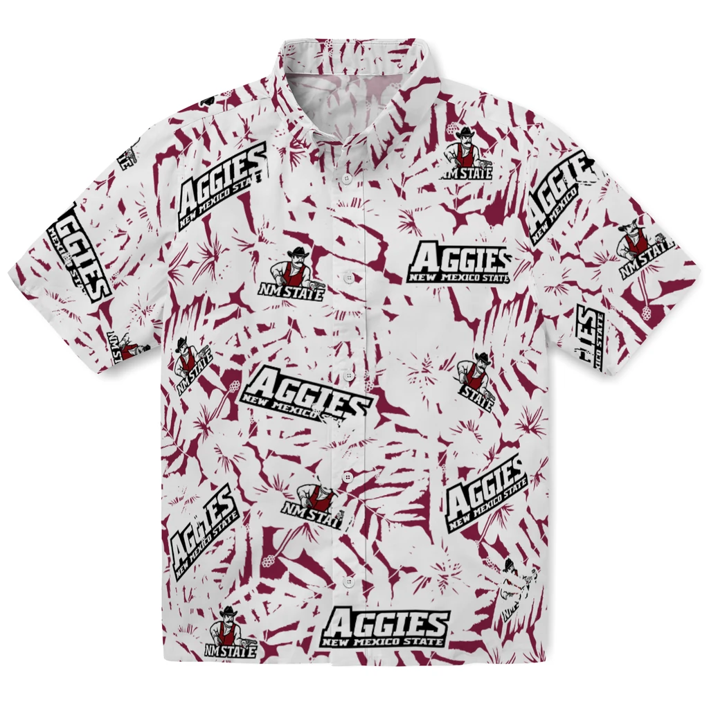 New Mexico State Aggies Hawaiian Shirt - Hibiscus Overlay new mexico state aggies hibiscus overlay hawaiian shirts best selling