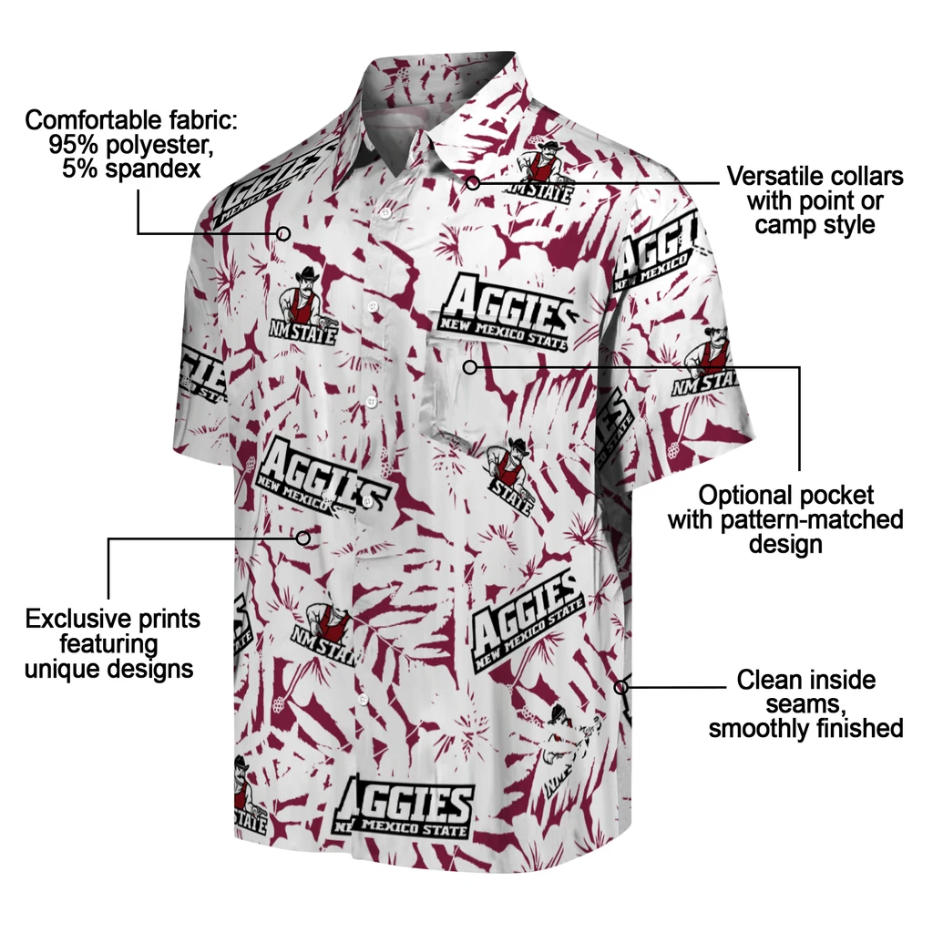 New Mexico State Aggies Hawaiian Shirt - Hibiscus Overlay new mexico state aggies hibiscus overlay hawaiian shirts new arrival