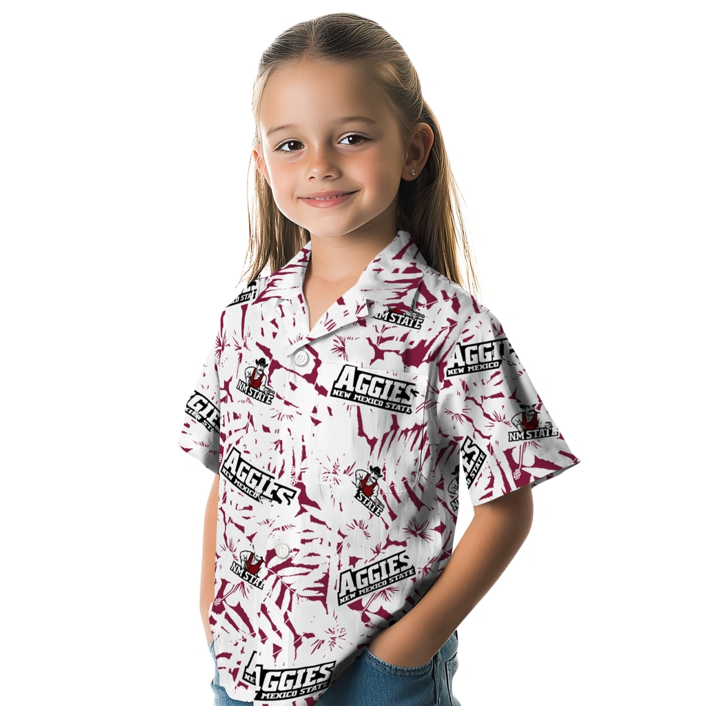 New Mexico State Aggies Hawaiian Shirt - Hibiscus Overlay new mexico state aggies hibiscus overlay hawaiian shirts premium grade