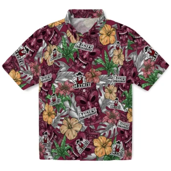 new mexico state aggies tiki jungle crimson hawaiian shirts best selling