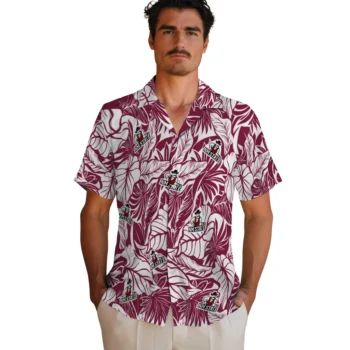 new mexico state aggies monstera layer crimson hawaiian shirts fashion forward