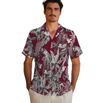 new mexico state aggies palm leaves crimson hawaiian shirts fashion forward