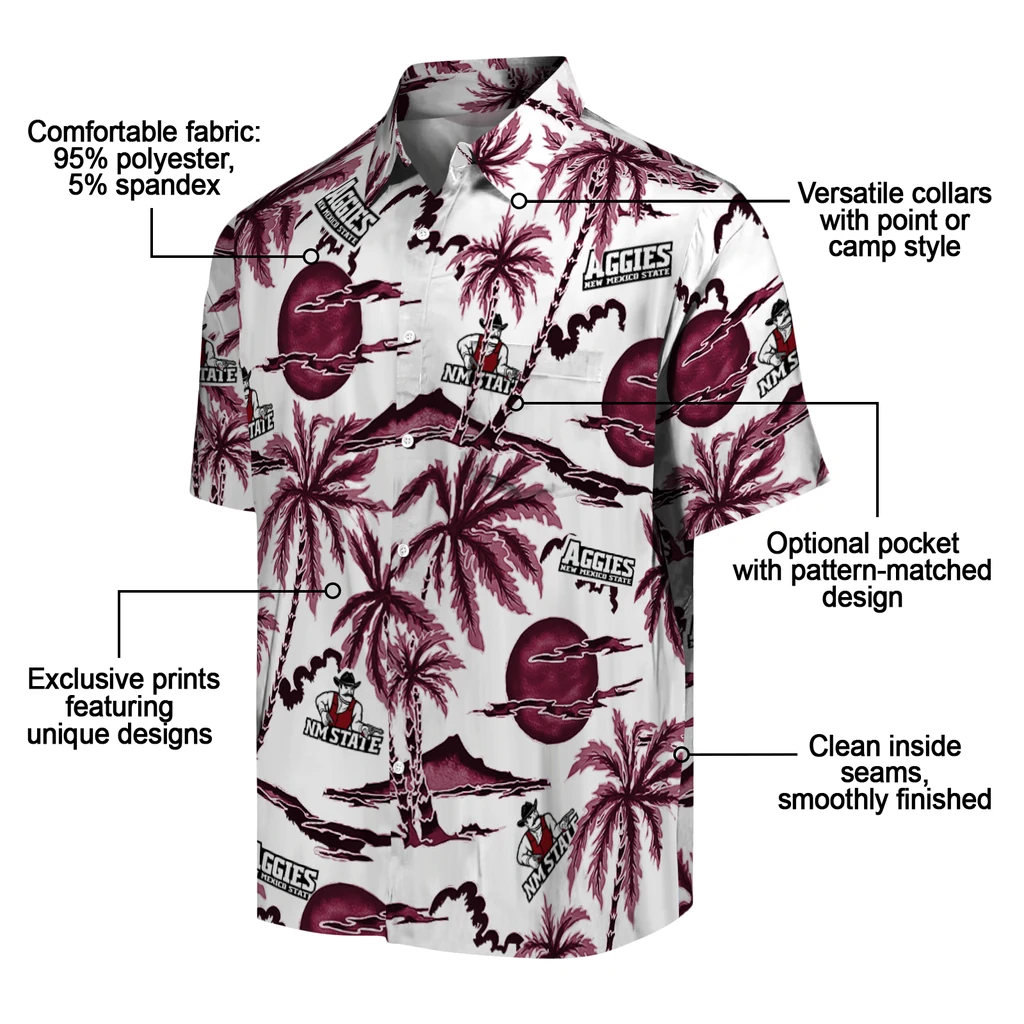New Mexico State Aggies Hawaiian Shirt - Palm Sunset new mexico state aggies palm sunset hawaiian shirts new arrival