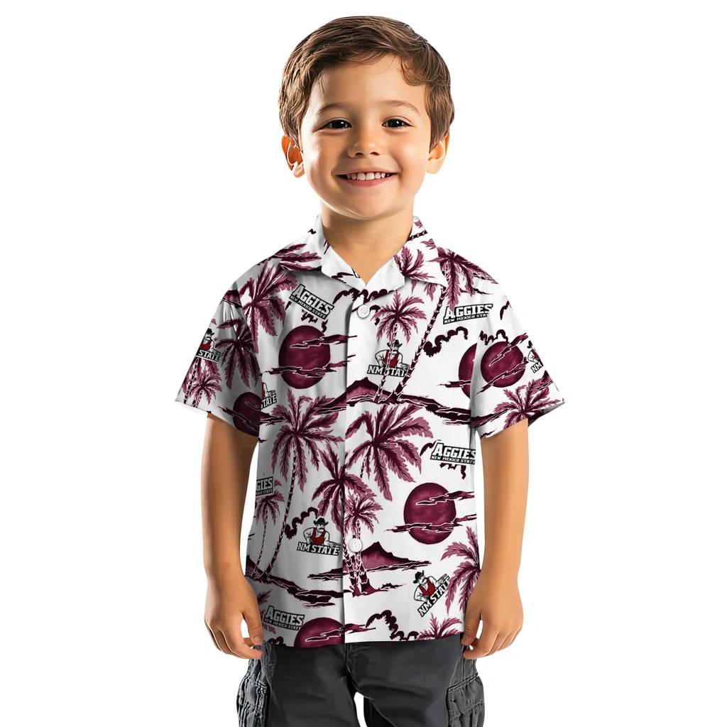 New Mexico State Aggies Hawaiian Shirt - Palm Sunset new mexico state aggies palm sunset hawaiian shirts top rated