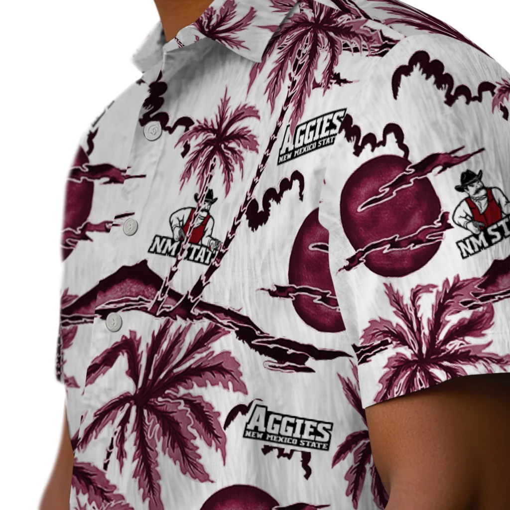 New Mexico State Aggies Hawaiian Shirt - Palm Sunset new mexico state aggies palm sunset hawaiian shirts trendy