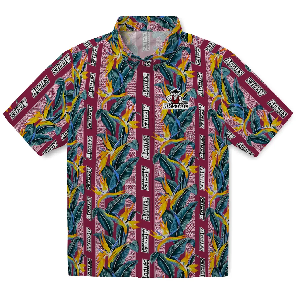 New Mexico State Aggies Hawaiian Shirt - Paradise Vines new mexico state aggies paradise vines crimson hawaiian shirts best selling
