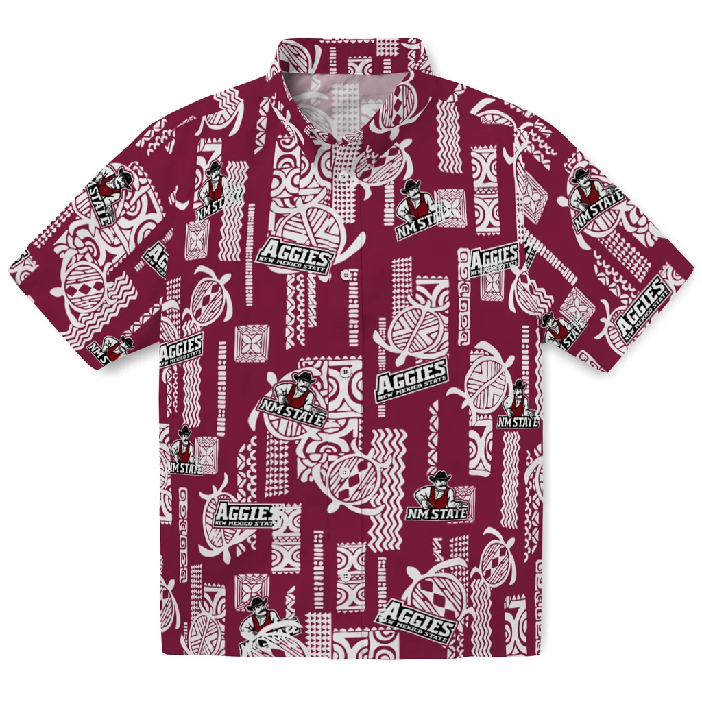 New Mexico State Aggies Hawaiian Shirt - Turtle Lines new mexico state aggies turtle lines crimson hawaiian shirts best selling