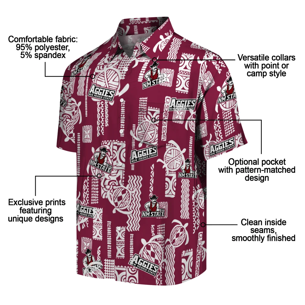 New Mexico State Aggies Hawaiian Shirt - Turtle Lines new mexico state aggies turtle lines crimson hawaiian shirts new arrival
