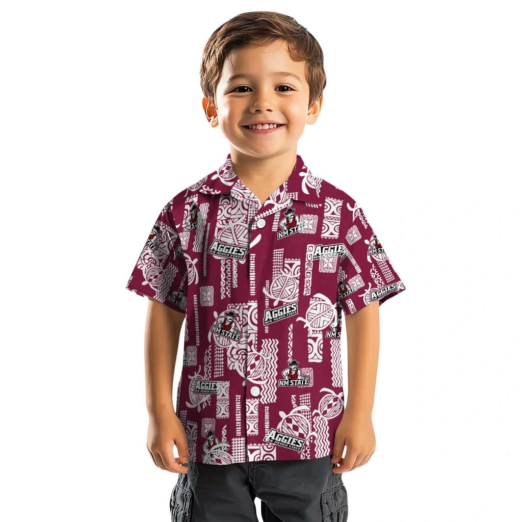 New Mexico State Aggies Hawaiian Shirt - Turtle Lines new mexico state aggies turtle lines crimson hawaiian shirts top rated