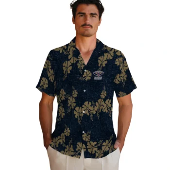 new orleans pelicans hibiscus petals navy hawaiian shirts fashion forward