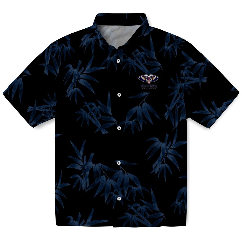 New Orleans Pelicans Hawaiian Shirt - Bamboo Branches new orleans pelicans bamboo branches navy black hawaiian shirts best selling