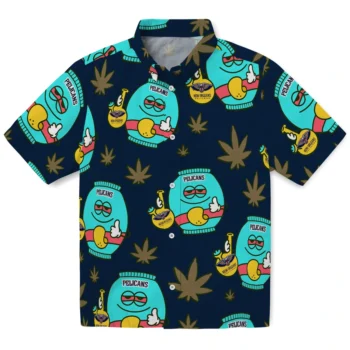 new orleans pelicans bong smile navy hawaiian shirts best selling