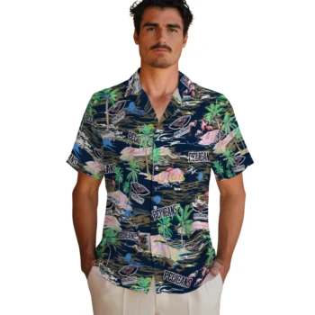 new orleans pelicans flamingo retreat navy hawaiian shirts fashion forward