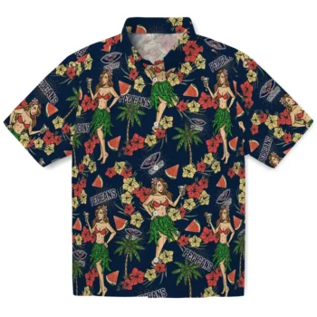 new orleans pelicans hawaiian girls design navy hawaiian shirts best selling