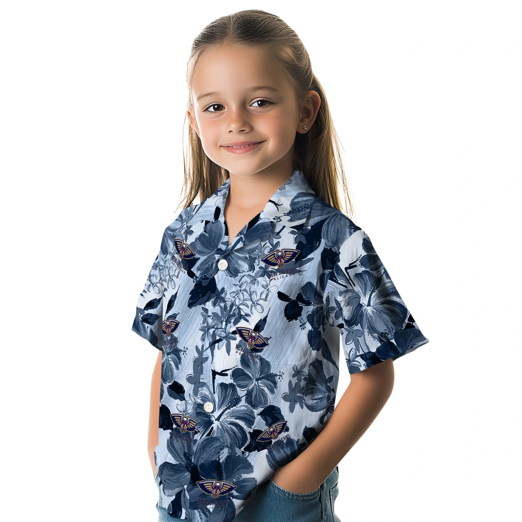 New Orleans Pelicans Hawaiian Shirt - Hibiscus Arrangement new orleans pelicans hibiscus arrangement navy hawaiian shirts premium grade