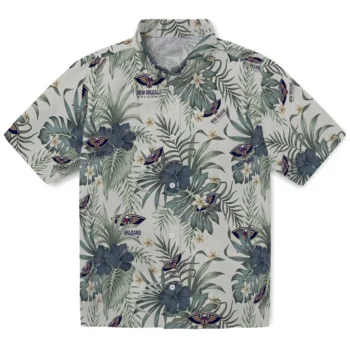 new orleans pelicans hibiscus designs beige hawaiian shirts best selling