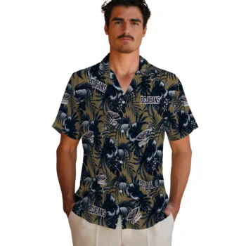 new orleans pelicans hibiscus exotic navy hawaiian shirts fashion forward