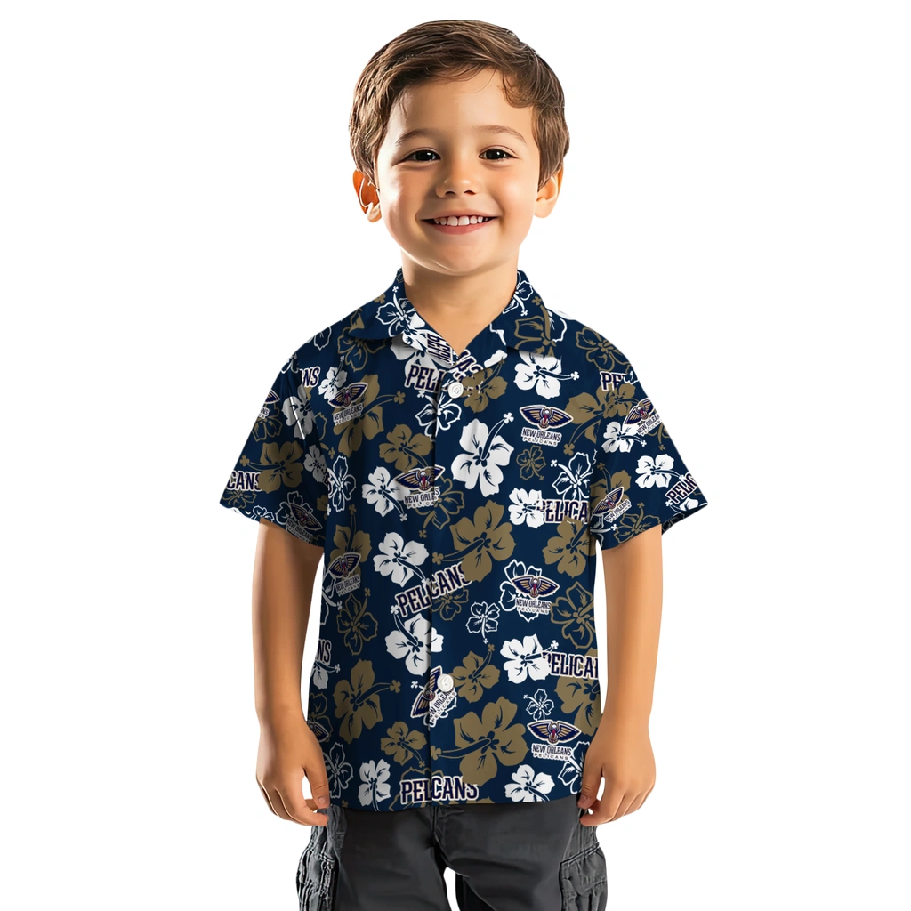 New Orleans Pelicans Hawaiian Shirt - Hibiscus Flower Design new orleans pelicans hibiscus bloom navy hawaiian shirts top rated