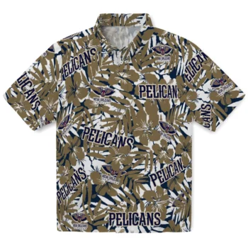 new orleans pelicans hibiscus overlay hawaiian shirts best selling