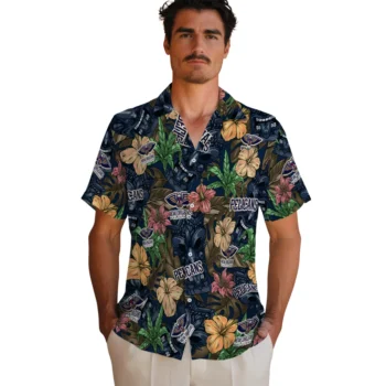 new orleans pelicans tiki jungle navy hawaiian shirts fashion forward