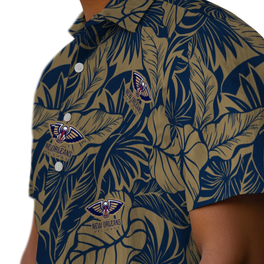 New Orleans Pelicans Hawaiian Shirt - Monstera Layer new orleans pelicans monstera layer navy hawaiian shirts trendy