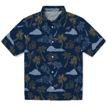 new orleans pelicans palm and clouds navy hawaiian shirts best selling