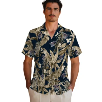 new orleans pelicans palm leaves navy hawaiian shirts fashion forward