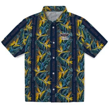 new orleans pelicans paradise vines navy hawaiian shirts best selling