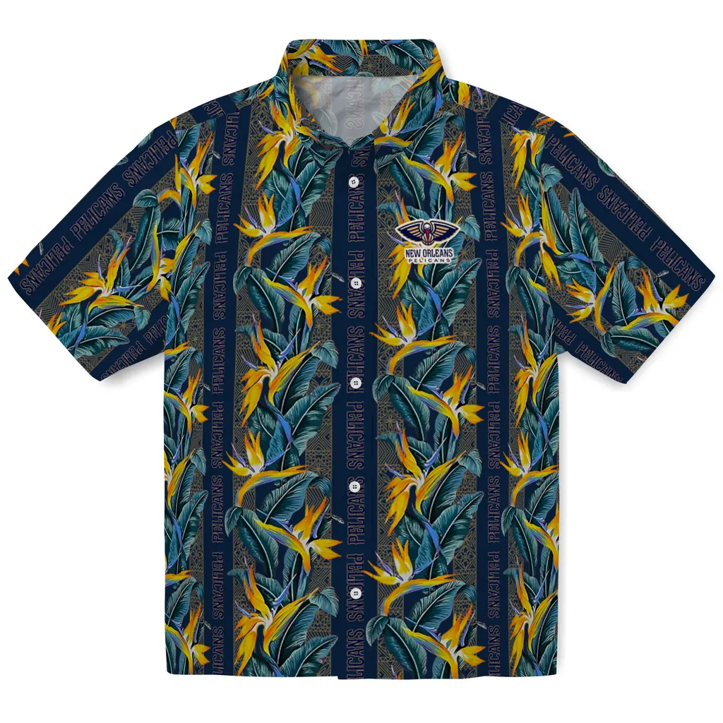 New Orleans Pelicans Hawaiian Shirt - Paradise Vines new orleans pelicans paradise vines navy hawaiian shirts best selling