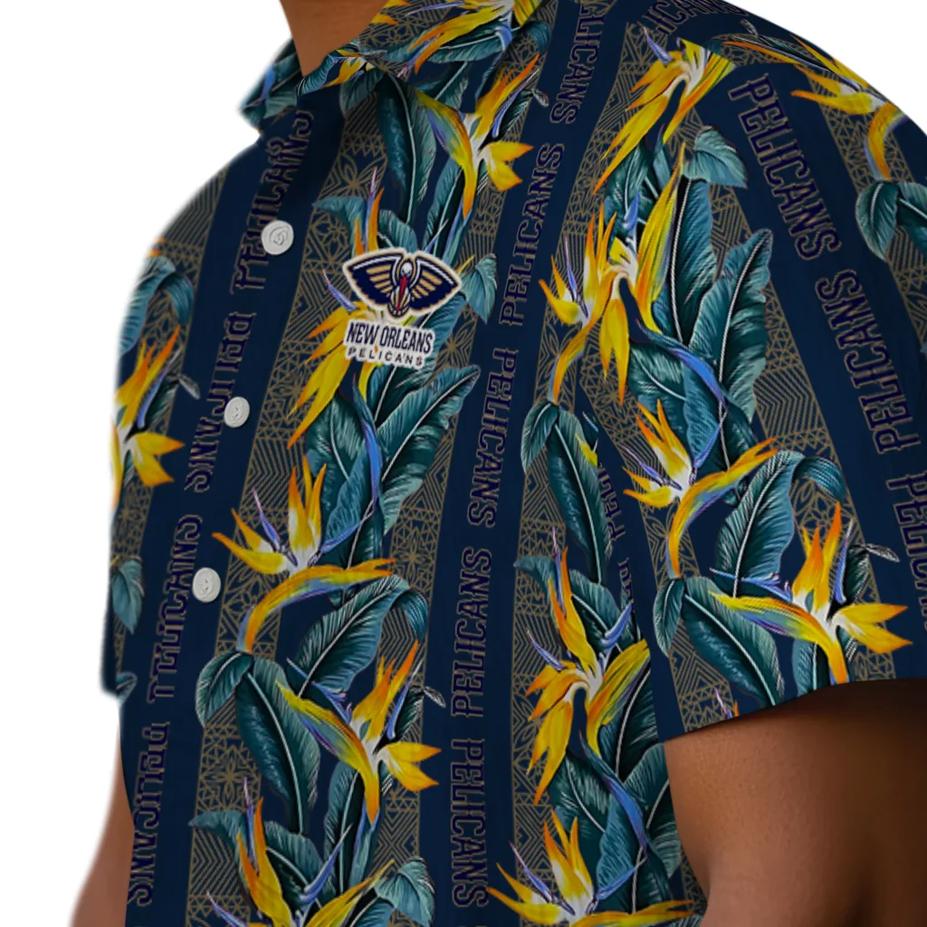 New Orleans Pelicans Hawaiian Shirt - Paradise Vines new orleans pelicans paradise vines navy hawaiian shirts trendy