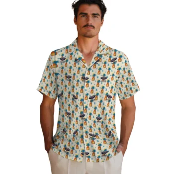 new orleans pelicans pineapple delight beige hawaiian shirts fashion forward