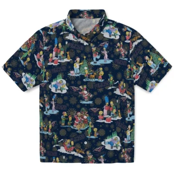 new orleans pelicans simpsons christmas navy hawaiian shirts best selling