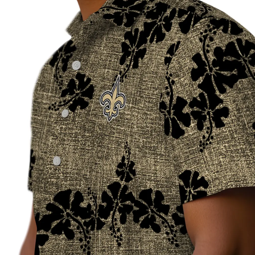 New Orleans Saints Hawaiian Shirt - 50th State Flower new orleans saints hibiscus petals gold hawaiian shirts trendy
