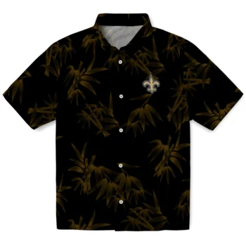 new orleans saints bamboo branches gold black hawaiian shirts best selling