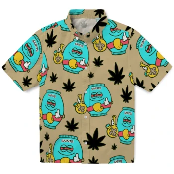 new orleans saints bong smile gold hawaiian shirts best selling
