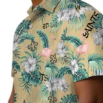 New Orleans Saints Hawaiian Shirt – Flamingo and Hibiscus