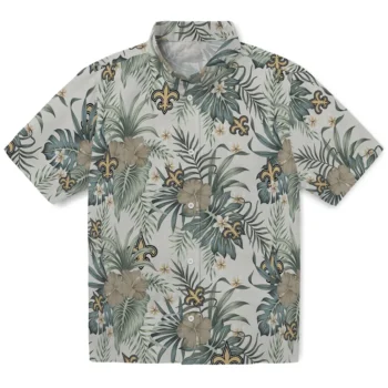 new orleans saints hibiscus designs beige hawaiian shirts best selling