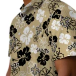 New Orleans Saints Hawaiian Shirt – Hibiscus Flower Design