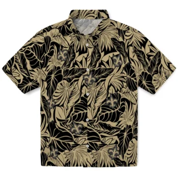 new orleans saints monstera layer gold hawaiian shirts best selling