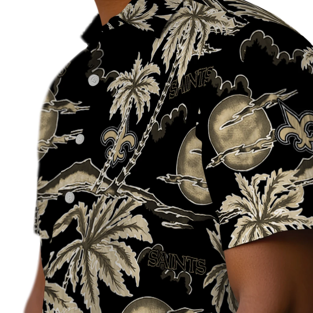 New Orleans Saints Hawaiian Shirt - Palm Sunset new orleans saints palm sunset hawaiian shirts trendy