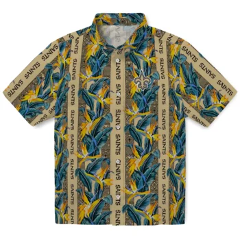 new orleans saints paradise vines gold hawaiian shirts best selling