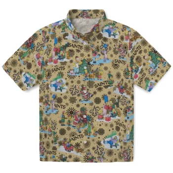 new orleans saints simpsons christmas gold hawaiian shirts best selling